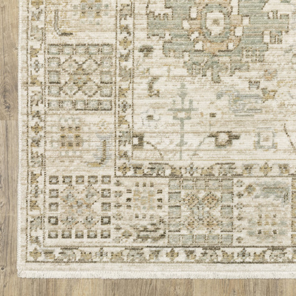 Oriental Weavers Lola Vintage Oushak-Inspired Runner Rug 2'7"X7'7" — Pale Blue & Gold Neutrals, Durable Polyester Blend LLLA02078230ST