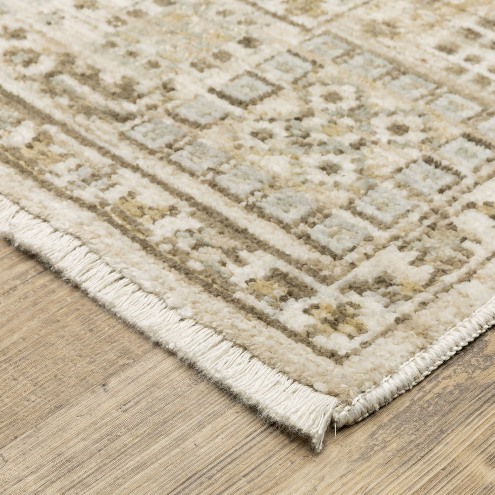 Oriental Weavers Lola Hand‑Knot Look Oushak Rug With Gold And Pale Blue Accents, Hi‑Lo Texture For Warm Style 150.39'' L x 118.11'' W LLLA02300382ST