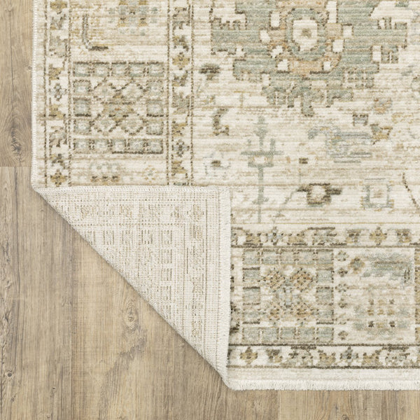 Oriental Weavers Lola Vintage Oushak-Inspired Runner Rug 2'7"X7'7" — Pale Blue & Gold Neutrals, Durable Polyester Blend LLLA02078230ST
