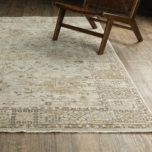 Oriental Weavers Lola Hand‑Knot Look Oushak Rug With Gold And Pale Blue Accents, Hi‑Lo Texture For Warm Style 150.39'' L x 118.11'' W LLLA02300382ST