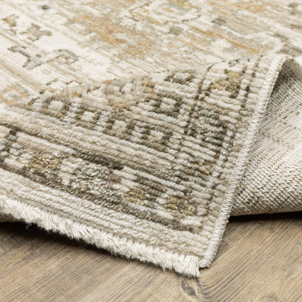 Oriental Weavers Lola Hand‑Knot Look Oushak Rug With Gold And Pale Blue Accents, Hi‑Lo Texture For Warm Style 150.39'' L x 118.11'' W LLLA02300382ST