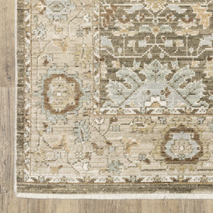 Oriental Weavers Lola Oushak-Inspired Runner Rug 2'7"X7'7" — Distressed Brown Pale Blue, Plush Machine-Woven Polyester Performance LLLA03078230ST