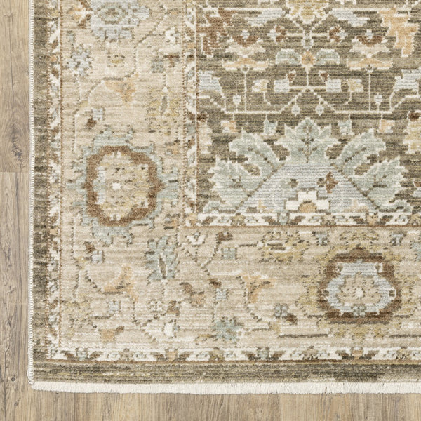 Oriental Weavers Lola Oushak-Inspired Runner Rug 2'7"X7'7" — Distressed Brown Pale Blue, Plush Machine-Woven Polyester Performance LLLA03078230ST