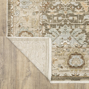 Oriental Weavers Lola Oushak-Inspired Runner Rug 2'7"X7'7" — Distressed Brown Pale Blue, Plush Machine-Woven Polyester Performance LLLA03078230ST