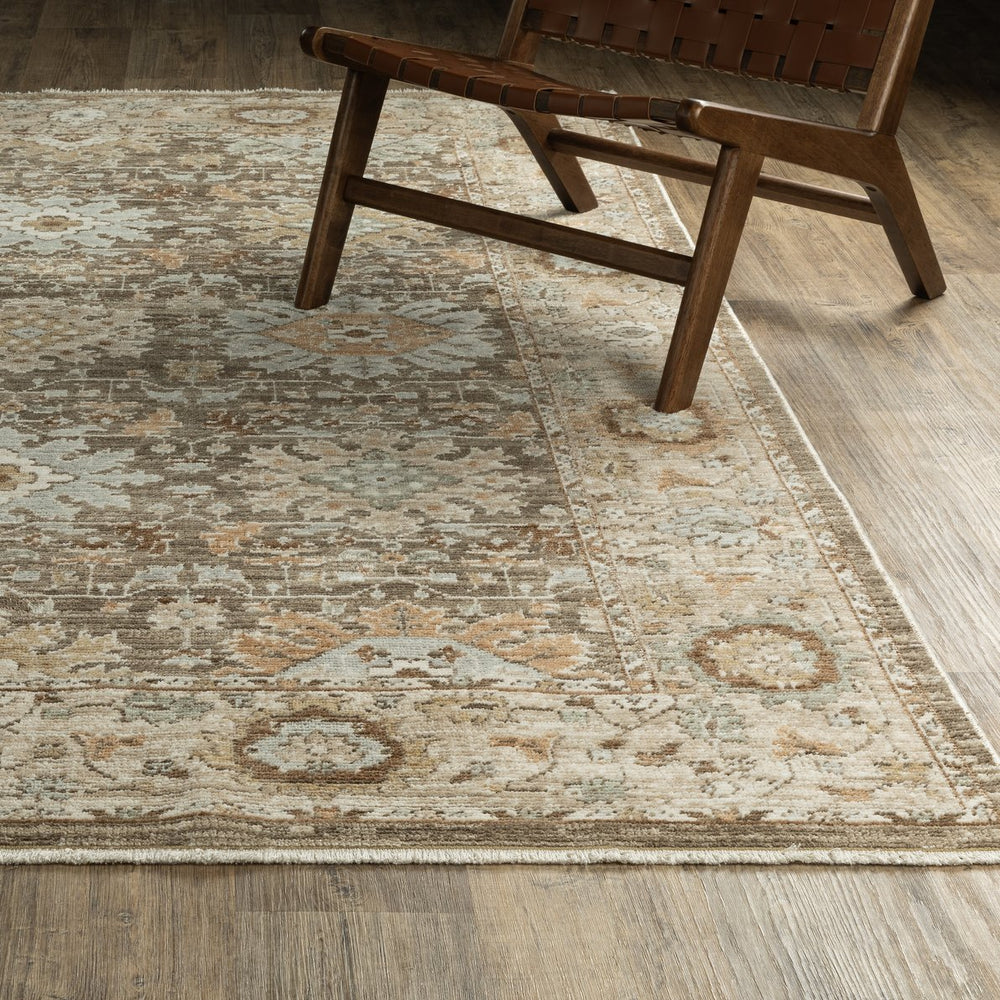 Oriental Weavers Lola Oushak-Inspired Runner Rug 2'7"X7'7" — Distressed Brown Pale Blue, Plush Machine-Woven Polyester Performance LLLA03078230ST