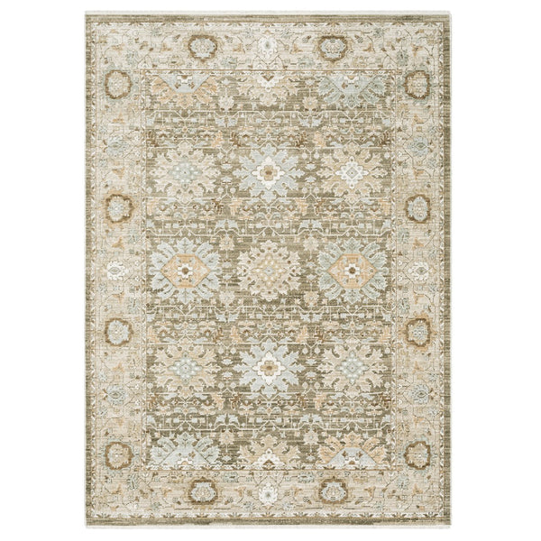 Oriental Weavers Lola Oushak-Inspired Runner Rug 2'7"X7'7" — Distressed Brown Pale Blue, Plush Machine-Woven Polyester Performance LLLA03078230ST