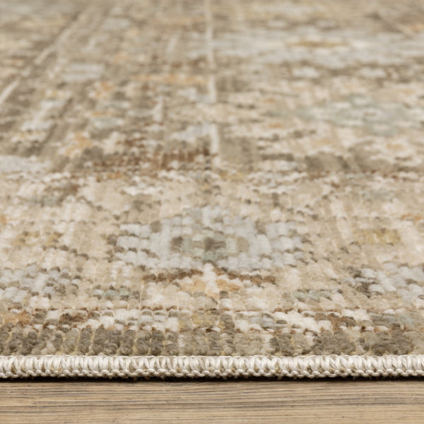 Oriental Weavers Lola Oushak-Inspired Runner Rug 2'7"X7'7" — Distressed Brown Pale Blue, Plush Machine-Woven Polyester Performance LLLA03078230ST