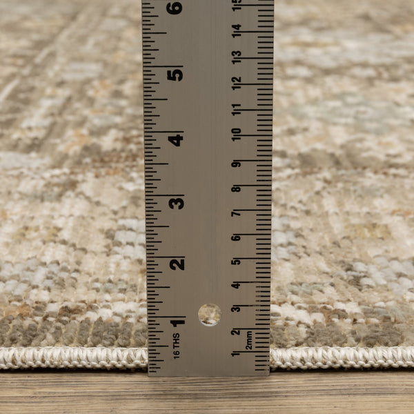 Oriental Weavers Lola Oushak-Inspired Runner Rug 2'7"X7'7" — Distressed Brown Pale Blue, Plush Machine-Woven Polyester Performance LLLA03078230ST