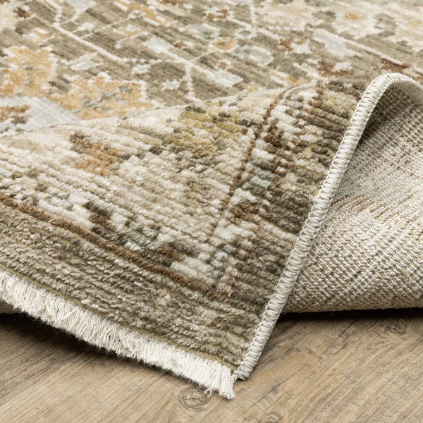 Oriental Weavers Lola Oushak-Inspired Runner Rug 2'7"X7'7" — Distressed Brown Pale Blue, Plush Machine-Woven Polyester Performance LLLA03078230ST