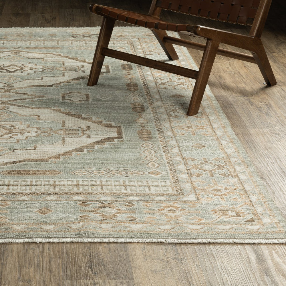 Oriental Weavers Lola Vintage-Wash Oushak-Inspired Area Rug In Mineral Blue & Beige — Low Pile, Durable, Pet-Friendly 90.55'' L x 62.99'' W LLLA04160230ST