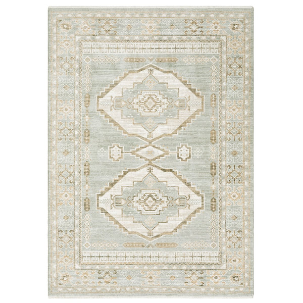 Oriental Weavers Lola Vintage Oushak-Inspired Runner 2'7" X 7'7" — Pale Blue Beige, Hi-Lo Texture, Durable Polyester LLLA04078230ST