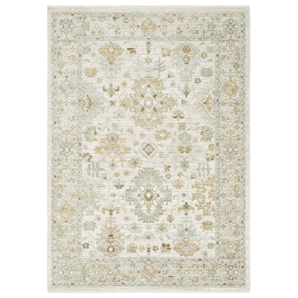 Oriental Weavers Lola Vintage Oushak-Inspired Runner Rug 2'7"X7'7" — Washed Blue Beige Floral, Hi-Lo Texture, Durable LLLA05078230ST