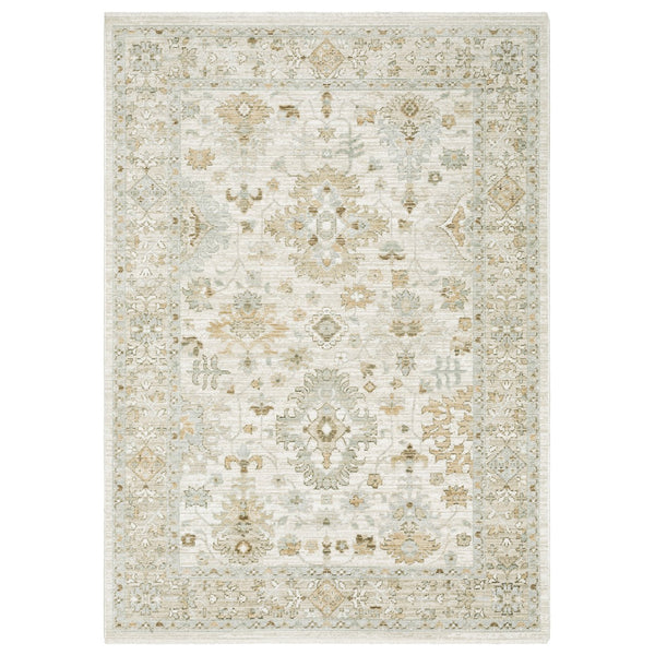 Oriental Weavers Lola Vintage Oushak-Inspired Runner Rug 2'7"X7'7" — Washed Blue Beige Floral, Hi-Lo Texture, Durable LLLA05078230ST
