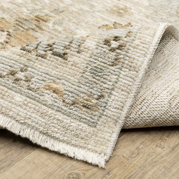 Oriental Weavers Lola Vintage Oushak-Inspired Area Rug With Pale Blue & Beige Floral Scrolls, Distressed Charm 90.55'' L x 62.99'' W LLLA05160230ST