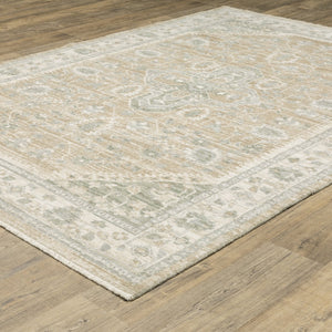 Oriental Weavers Lola Oushak-Inspired Pale Blue And Taupe Area Rug — Hi‑Lo Texture, Durable Machine‑Woven Elegance 59.84'' L x 32.68'' W LLLA06083152ST