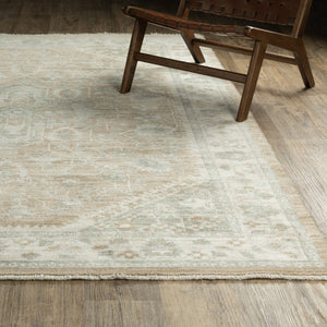 Oriental Weavers Lola Oushak-Inspired Pale Blue And Taupe Area Rug — Hi‑Lo Texture, Durable Machine‑Woven Elegance 59.84'' L x 32.68'' W LLLA06083152ST