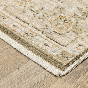 Oriental Weavers Lola Distressed Oushak Runner 2'7"X7'7" — Warm Neutral Brown/Beige, Low Pile, Subtle Gold Accents LLLA07078230ST