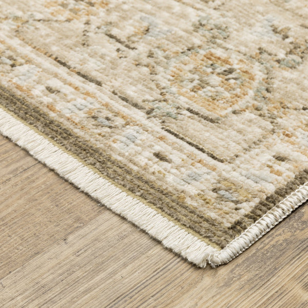 Oriental Weavers Lola Distressed Oushak Runner 2'7"X7'7" — Warm Neutral Brown/Beige, Low Pile, Subtle Gold Accents LLLA07078230ST