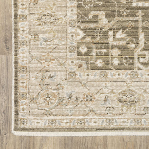 Oriental Weavers Lola Distressed Oushak Runner 2'7"X7'7" — Warm Neutral Brown/Beige, Low Pile, Subtle Gold Accents LLLA07078230ST