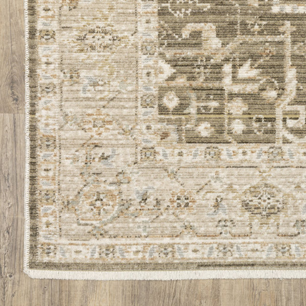 Oriental Weavers Lola Distressed Oushak Runner 2'7"X7'7" — Warm Neutral Brown/Beige, Low Pile, Subtle Gold Accents LLLA07078230ST