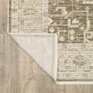 Oriental Weavers Lola Distressed Oushak Runner 2'7"X7'7" — Warm Neutral Brown/Beige, Low Pile, Subtle Gold Accents LLLA07078230ST
