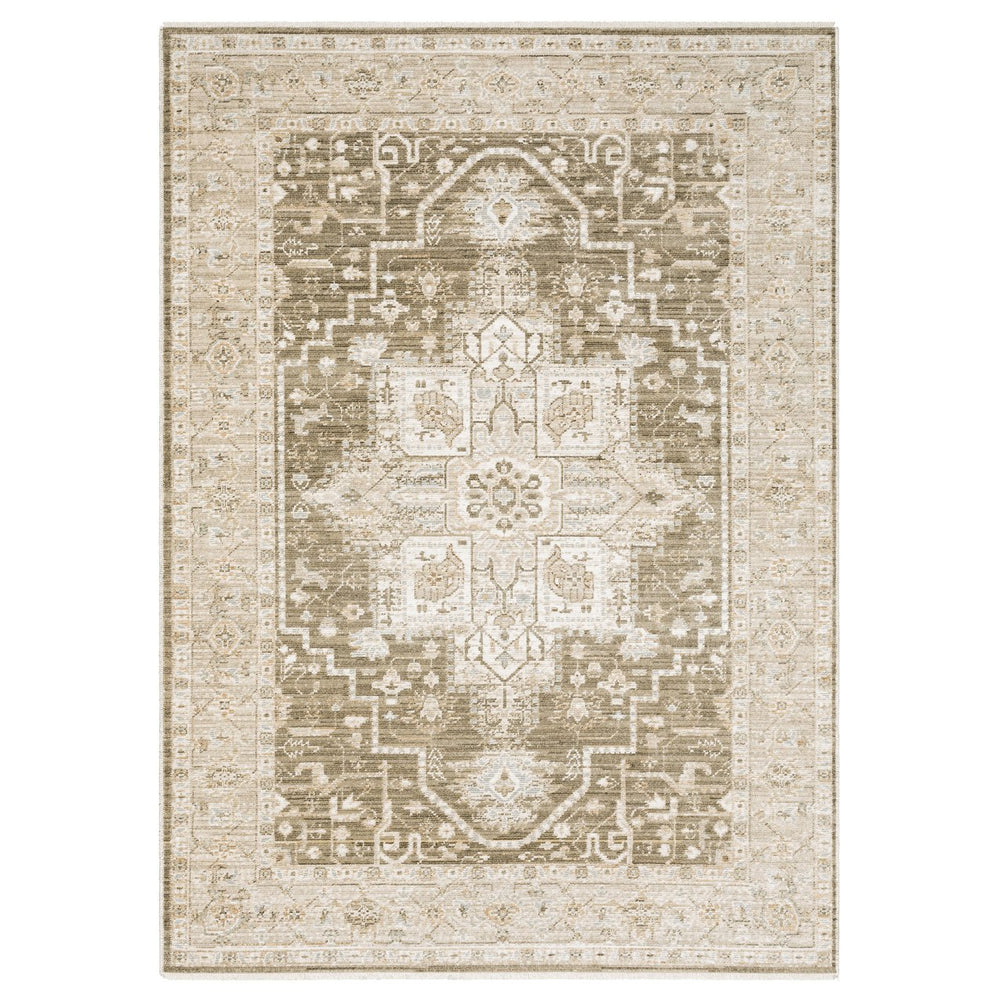 Oriental Weavers Lola Distressed Oushak Runner 2'7"X7'7" — Warm Neutral Brown/Beige, Low Pile, Subtle Gold Accents LLLA07078230ST