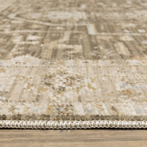 Oriental Weavers Lola Distressed Oushak Runner 2'7"X7'7" — Warm Neutral Brown/Beige, Low Pile, Subtle Gold Accents LLLA07078230ST