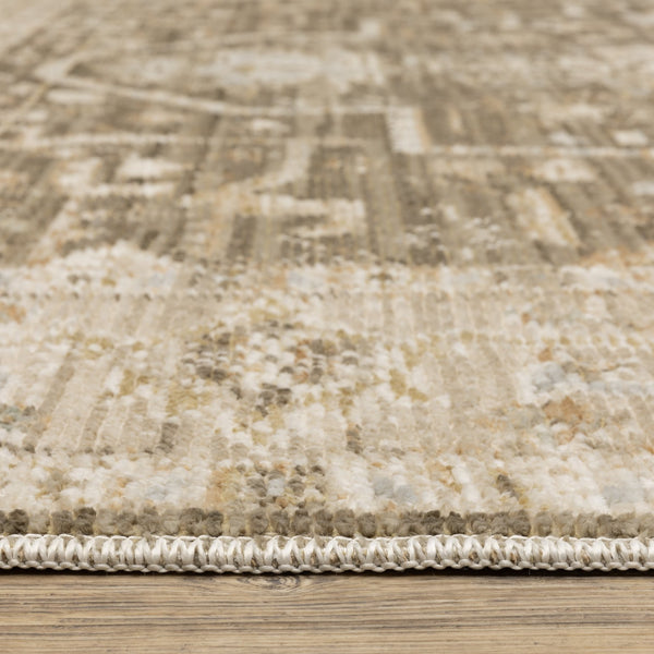Oriental Weavers Lola Distressed Oushak Runner 2'7"X7'7" — Warm Neutral Brown/Beige, Low Pile, Subtle Gold Accents LLLA07078230ST
