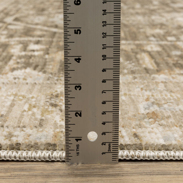 Oriental Weavers Lola Distressed Oushak Runner 2'7"X7'7" — Warm Neutral Brown/Beige, Low Pile, Subtle Gold Accents LLLA07078230ST