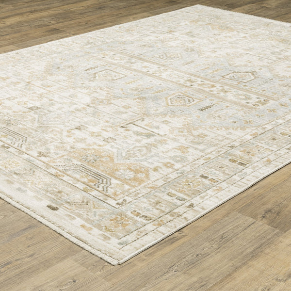Oriental Weavers Lola Oushak-Inspired Pale Blue & Beige Area Rug With Hi-Lo Texture, Durable Machine-Woven Elegance 90.55'' L x 62.99'' W LLLA08160230ST