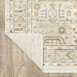 Oriental Weavers Lola Pale Blue Beige Runner Rug 2'7"X7'7" — Oushak-Inspired Low-Pile Polyester With Fringe Accents LLLA08078230ST