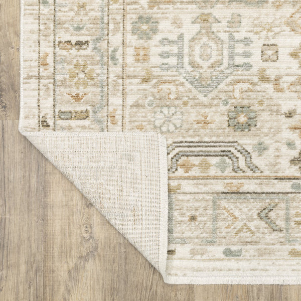 Oriental Weavers Lola Pale Blue Beige Runner Rug 2'7"X7'7" — Oushak-Inspired Low-Pile Polyester With Fringe Accents LLLA08078230ST