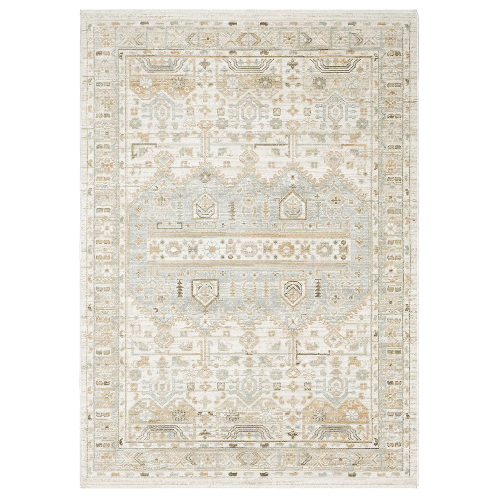 Oriental Weavers Lola Oushak-Inspired Pale Blue & Beige Area Rug With Hi-Lo Texture, Durable Machine-Woven Elegance 90.55'' L x 62.99'' W LLLA08160230ST