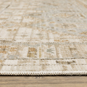 Oriental Weavers Lola Pale Blue Beige Runner Rug 2'7"X7'7" — Oushak-Inspired Low-Pile Polyester With Fringe Accents LLLA08078230ST