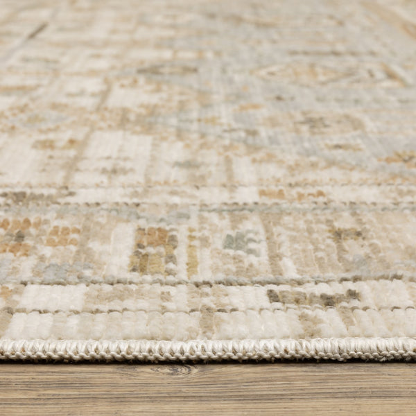 Oriental Weavers Lola Pale Blue Beige Runner Rug 2'7"X7'7" — Oushak-Inspired Low-Pile Polyester With Fringe Accents LLLA08078230ST