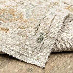 Oriental Weavers Lola Pale Blue Beige Runner Rug 2'7"X7'7" — Oushak-Inspired Low-Pile Polyester With Fringe Accents LLLA08078230ST