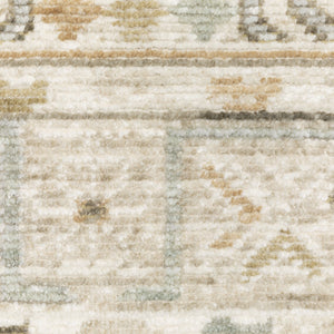Oriental Weavers Lola Pale Blue Beige Runner Rug 2'7"X7'7" — Oushak-Inspired Low-Pile Polyester With Fringe Accents LLLA08078230ST