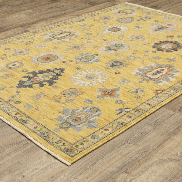 Oriental Weavers Lucca Indoor Area Rug - Vibrant, Trendy Design With Unique Cross-woven Texture And Fringe Accents Yellow,Multi Wool L2863g160235st