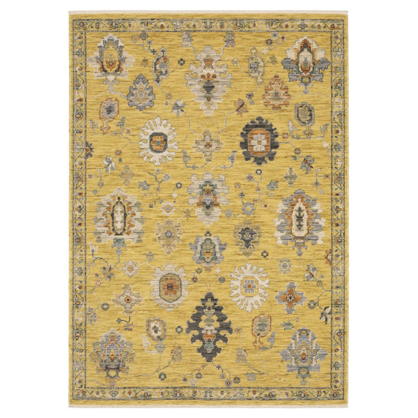 Oriental Weavers Lucca Indoor Area Rug - Vibrant, Trendy Design With Unique Cross-woven Texture And Fringe Accents Yellow,Multi Wool L2863g160235st