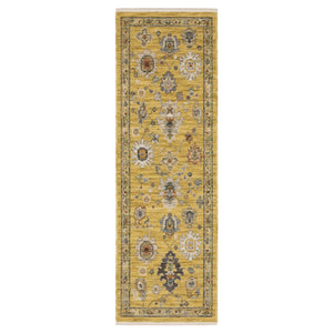 Oriental Weavers Lucca Indoor Area Rug - Vibrant, Trendy Design With Unique Cross-woven Texture And Fringe Accents Yellow,Multi Wool L2863g060190st