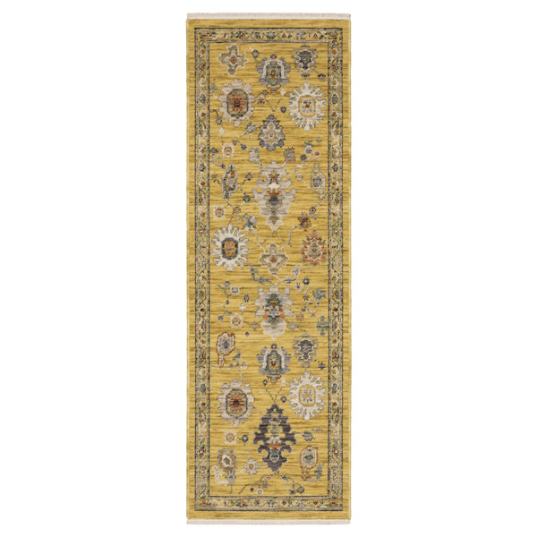 Oriental Weavers Lucca Indoor Area Rug - Vibrant, Trendy Design With Unique Cross-woven Texture And Fringe Accents Yellow,Multi Wool L2863g060190st