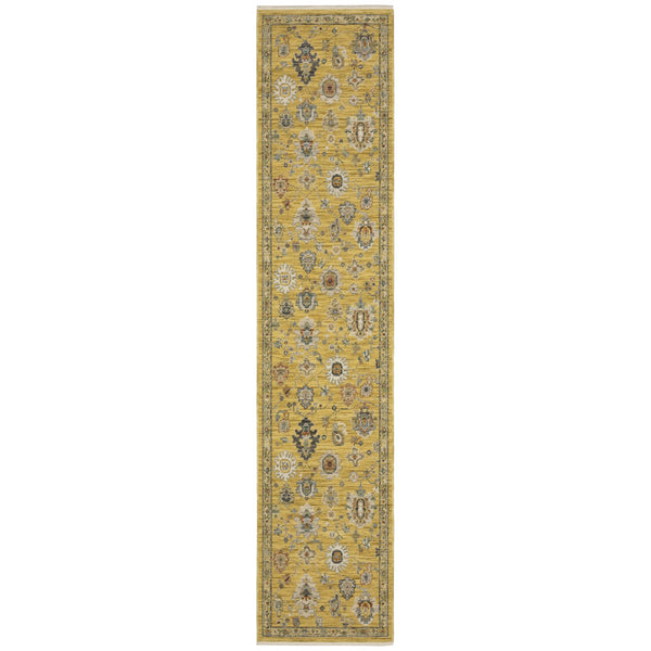 Oriental Weavers Lucca Indoor Area Rug - Vibrant, Trendy Design With Unique Cross-woven Texture And Fringe Accents Yellow,Multi Wool L2863g078370st