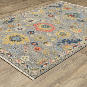 Oriental Weavers Lucca Indoor Area Rug - Vibrant Multicolor Design With Luxurious Wool Blend And Unique Fringe Detail Grey,Multi Wool L2888g160235st