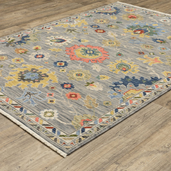 Oriental Weavers Lucca Indoor Area Rug - Vibrant Multicolor Design With Luxurious Wool Blend And Unique Fringe Detail Grey,Multi Wool L2888g160235st