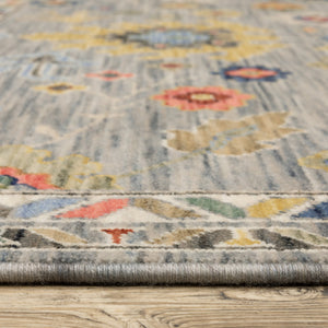 Oriental Weavers Lucca Indoor Area Rug - Vibrant Multicolor Design With Luxurious Wool Blend And Unique Fringe Detail Grey,Multi Wool L2888g078370st