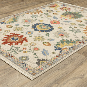 Oriental Weavers Lucca Indoor Area Rug - Unique Cross-woven Design With Vibrant Colors And Elegant Fringe Accents Ivory,Multi Wool L2888l240340st