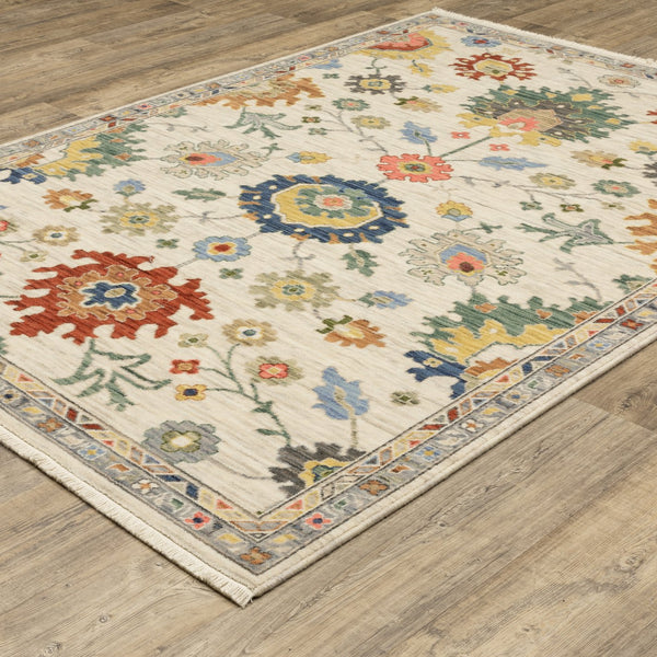 Oriental Weavers Lucca Indoor Area Rug - Unique Cross-woven Design With Vibrant Colors And Elegant Fringe Accents Ivory,Multi Wool L2888l240340st