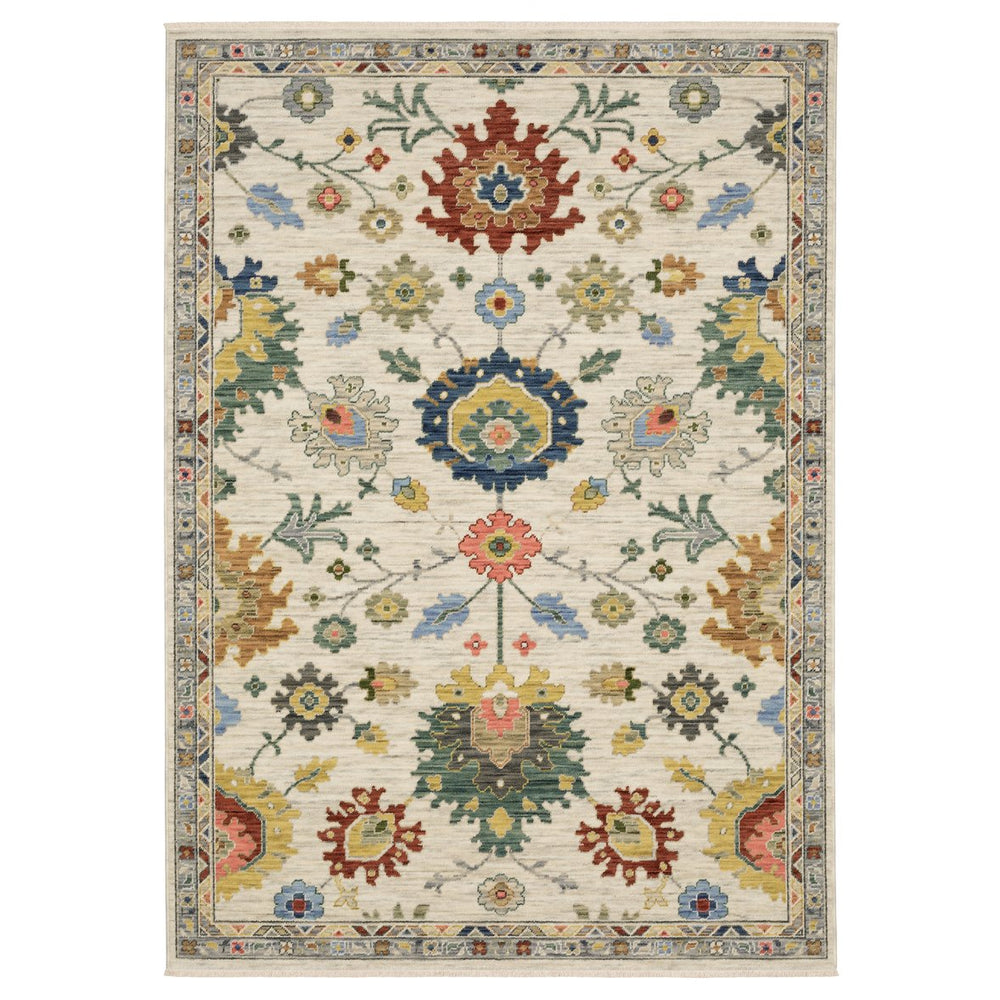Oriental Weavers Lucca Indoor Area Rug - Unique Cross-woven Design With Vibrant Colors And Elegant Fringe Accents Ivory,Multi Wool L2888l240340st