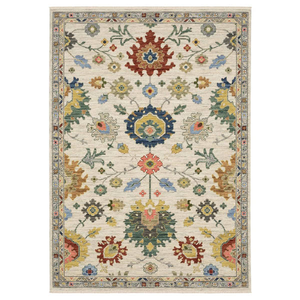 Oriental Weavers Lucca Indoor Area Rug - Unique Cross-woven Design With Vibrant Colors And Elegant Fringe Accents Ivory,Multi Wool L2888l240340st