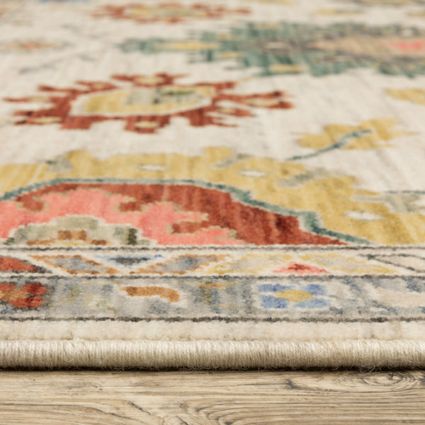 Oriental Weavers Lucca Indoor Area Rug - Unique Cross-woven Design With Vibrant Colors And Elegant Fringe Accents Ivory,Multi Wool L2888l078370st